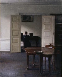 Interior with Ida Playing the Piano