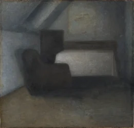 Attic Room with a Table and Chair