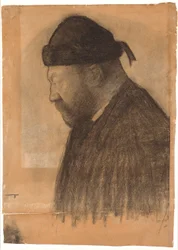 Portrait of Thorvald Bindesbøll in Profile Facing Left