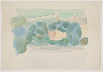 French Landscape with Houses in the Middle Ground. Southern France