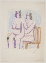 Composition Study with Two Seated, Nude Women