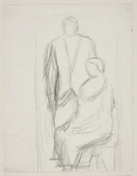 Lundstrøm Standing Behind the Seated Mrs. Lundstrøm. Study for the So-called Wedding Picture