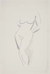 Standing Female Model with Both Hands Behind Her Back