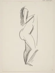 Standing Nude Woman, Profile to the Right, Drapery in Hand