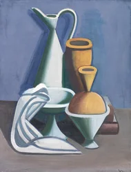 Still Life with Water Jug, Towel and Jars