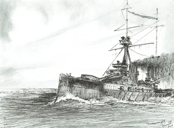 HMS Dreadnought at Sea