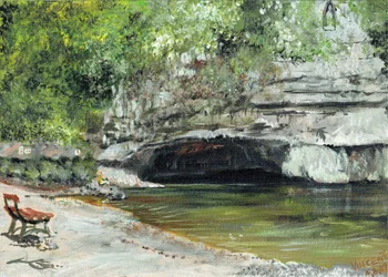 Resurgence of the River Douix-rue de la Douix