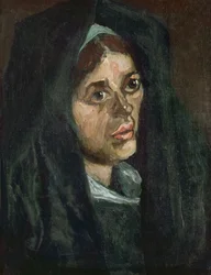 Head of a Peasant Woman in a Green Shawl, 1885