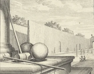 Croquet Attributes with Croquet Players in the Background