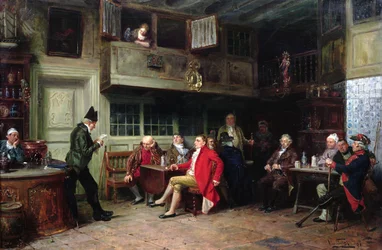 Pub interior with crowds