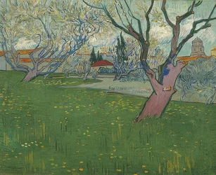 Blooming Orchard with View of Arles