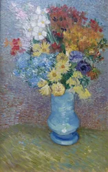 Flowers in a Blue Vase