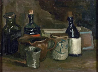 Still Life with Bottles and Pottery