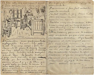 The bedroom, Letter to Paul Gauguin from Arles, Wednesday, 17 October 1888