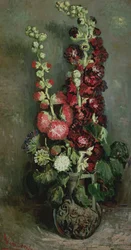 Vase of Hollyhocks, 1886