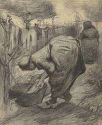Peasant Woman by a Basin in a Garden