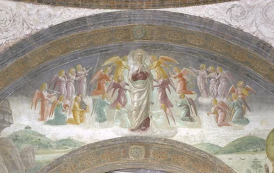Virgin Mary and musician angels