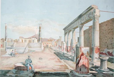 Warden Seated among the Ruins of Pompeii