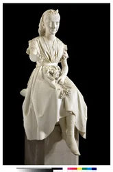 Portrait of Marquise Virginia Busti Porro as a Young Girl or Young Lady Offering a Flower