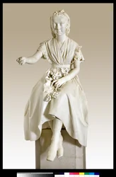 Portrait of Marquise Virginia Busti Porro as a Young Girl or Young Lady Offering a Flower