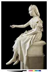 Portrait of Marquise Virginia Busti Porro as a Young Girl or Young Lady Offering a Flower