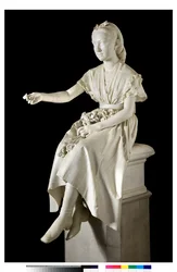 Portrait of Marquise Virginia Busti Porro as a young Girl or Young lady offering a flower