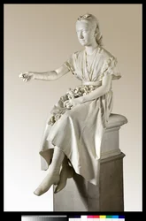 Portrait of Marquise Virginia Busti Porro as a young Girl or Young lady offering a flower