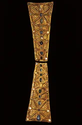 Neck of a Procession Cross in Gold, Garnet and Pearls from the Treasure of Guarrazar, 7th Century