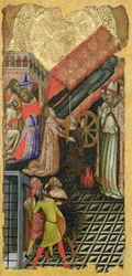Healing the Daughter of Emperor Constantine, The Funeral of Saint Anthony (top); The Daughter of Emperor Constantine Possessed by the Devil (bottom)