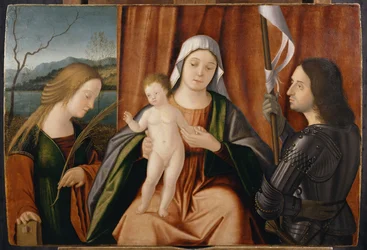 Madonna and Child with Saints Catherine of Alexandria and either George or Liberale