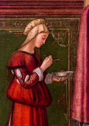 The Birth of the Virgin, cycle of the Scuola degli Albanesi, circa 1502/03