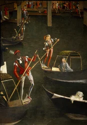 The Miracle of the Relic of the Holy Cross at Rialto Bridge in Venice, detail. Painting by Vittore Scarpazza, called Vittore Carpaccio (1460-1525)