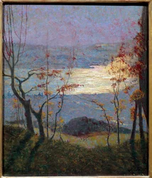 Morning. Autumn Landscape with Trees