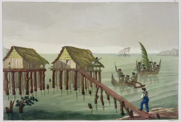 Habitations of the Papu Tribe, Rawak, plate 22 from 