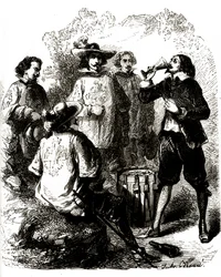 Grimaud, drinking a glass of wine after swallowing a compromising letter