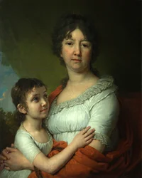 Portrait of A.E. Labzina and Her Foster-Daughter S.A. Mudrova