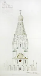 Design for a memorial church in Leipzig, east facade