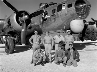 B-17 crew during training for aerial reconnaissance missions in WWII