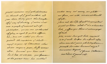 Letter from Francois Marie Arouet de Voltaire to George Keat, 16th January 1760