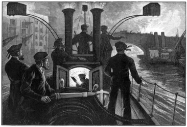 Steam Fire-engine Going to a Riverside Fire, London Fire Brigade