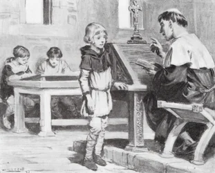 Young Cuthbert at school