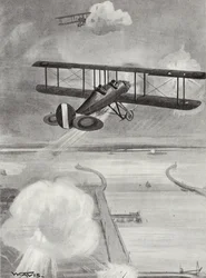 Squadron-Leader Richard Davies and Flight-Lieutenant Richard Peirse Dropping Bombs on the Submarine Station at Zeebrugge Under Heavy Fire, 23 January 1915