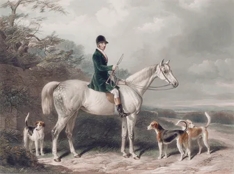 Mr. William Long on Bertha, Engraved by E. Hacker, 1849