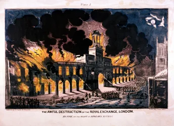 The Awful Destruction of the Royal Exchange 2nd Fire, London