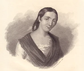 Portrait of Italian writer Giustina Renier Michiel, copper engraving