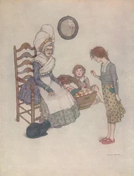 She Sat Down One Day and Made Out of Some Pieces of Red Cloth a Pair of Little Shoes