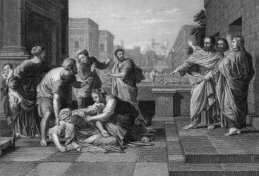 Then fell she down straightway at his feet, and yielded up the ghost