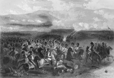 Charge of heavy cavalry at the Battle of Balaclava during the Crimean War