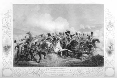 Light cavalry attacking the Russian guns at Balaclava during the Crimean War