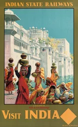 Visit India, Udaipur, an advertising poster for Indian State Railways